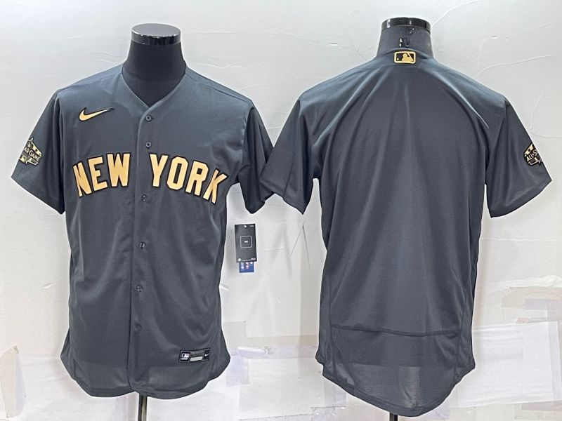 Men New York Yankees Blank Grey 2022 All Star Elite Nike MLB Jerseys